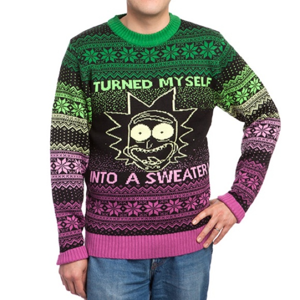 Rick and Morty ‘I Turned Myself into a Sweater’ Mens Novelty Sweater.